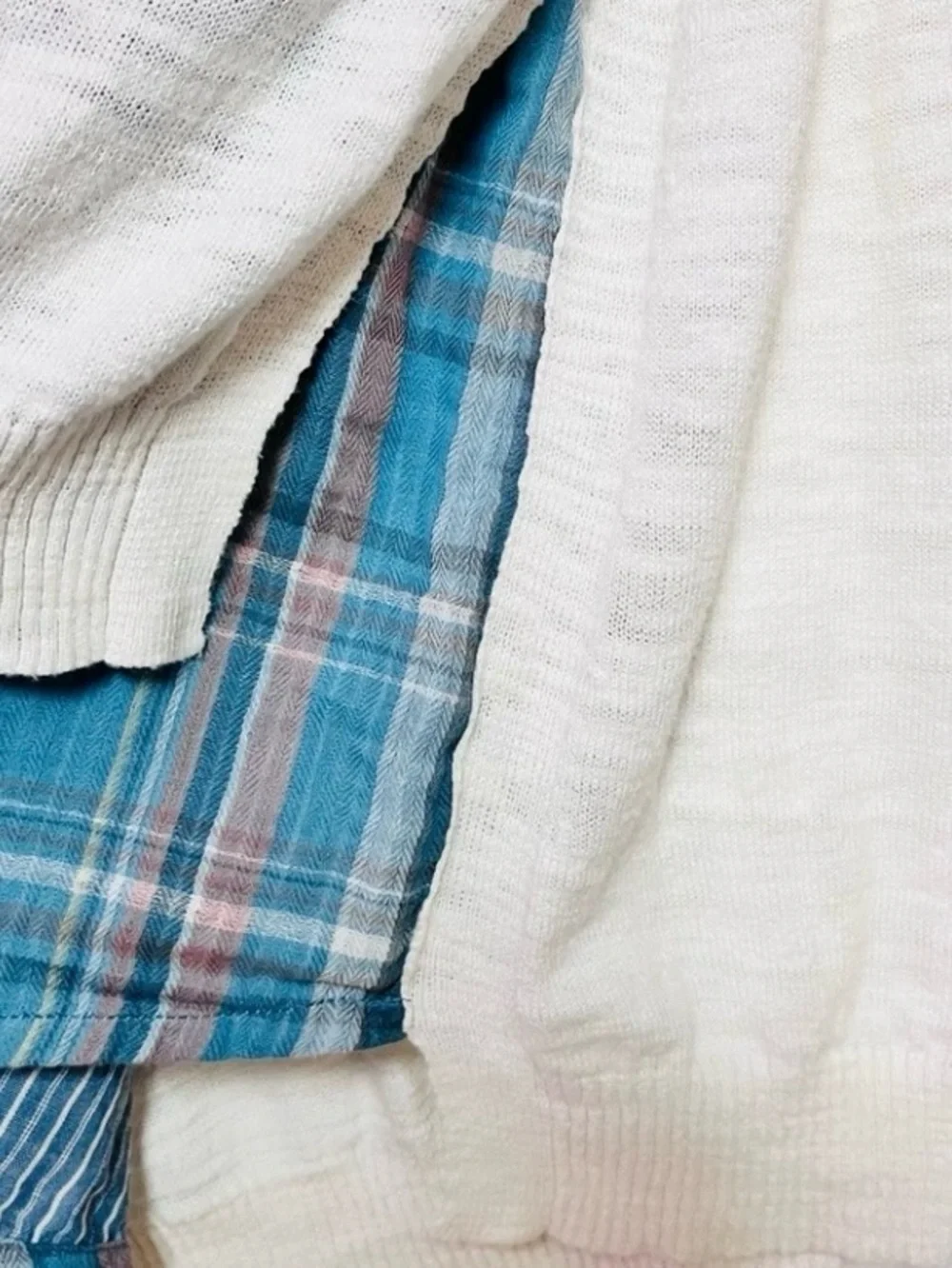 Anthropologie Moth Twofer Knit Top Plaid Layer BTS Collegiate Academia Preppy S